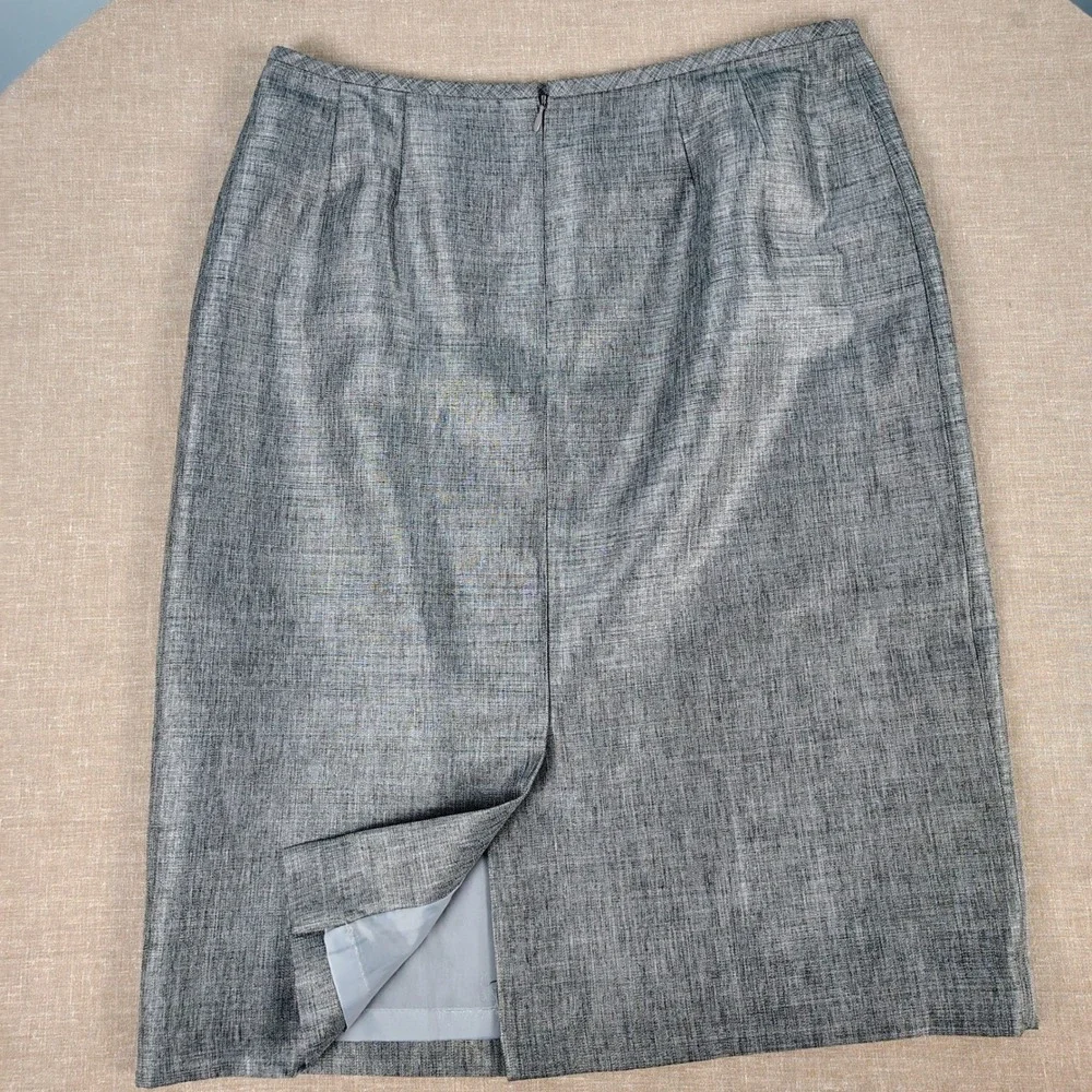 Le Suit Womens SZ 10 Pencil Skirt Grey Textured Professional Officecore